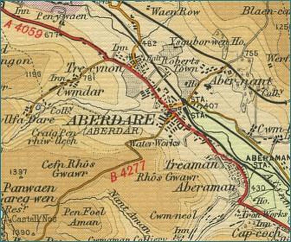 Aberdare Map, Aberdare, United Kingdom, Aonb, Cannock Chase  District