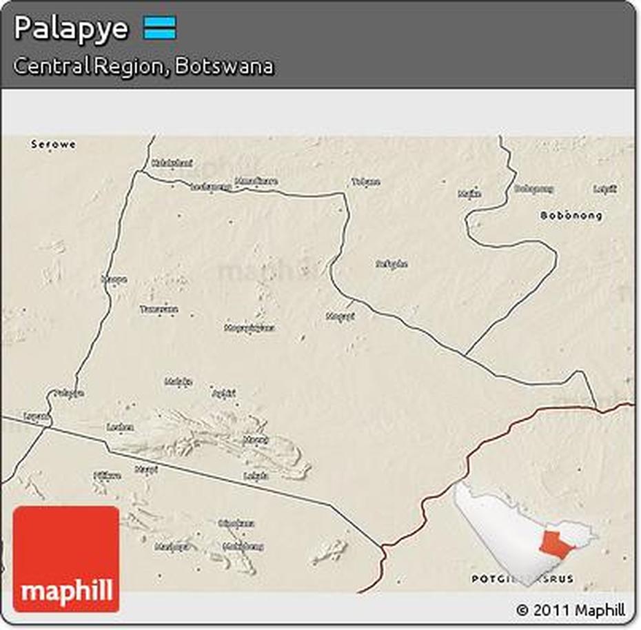 Botswana Town, Maun Botswana, Shaded Relief, Palapye, Botswana