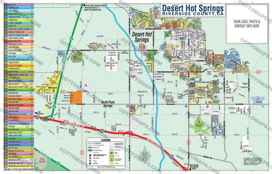 Desert Hot Springs Map, Riverside County, Ca  Otto Maps, Desert Hot Springs, United States, Mineral Hot Springs, Desert Hot Springs Ca