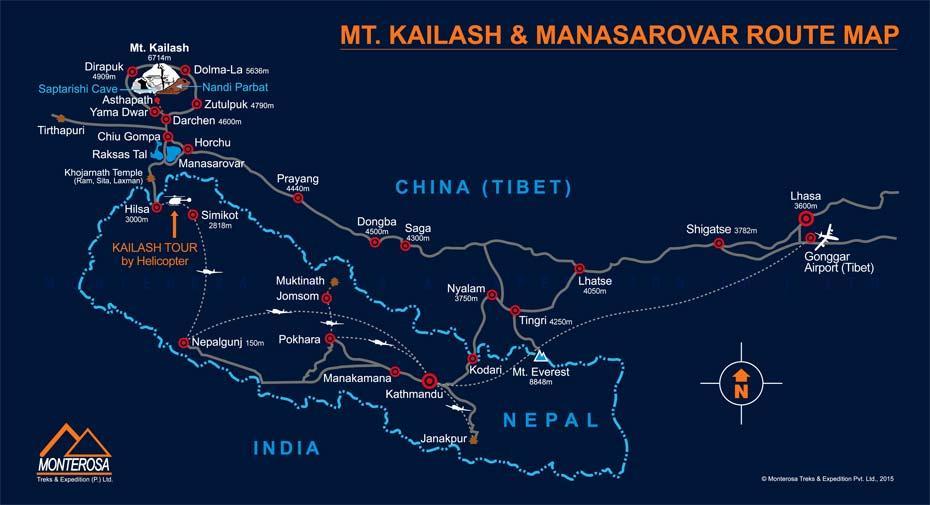 Kailash Route Map, Map For Kailash Mansarovar, Kailāras, India, India  World, India  Kids