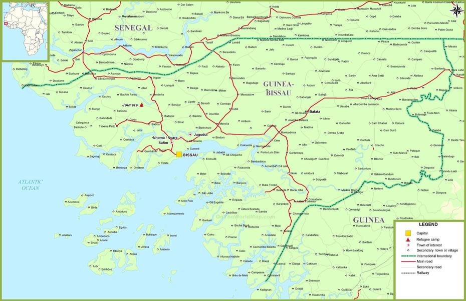 Large Detailed Map Of Guinea-Bissau With Cities And Towns, Bambadinca, Guinea-Bissau, Guinea-Bissau Africa, Guinea-Bissau Capital