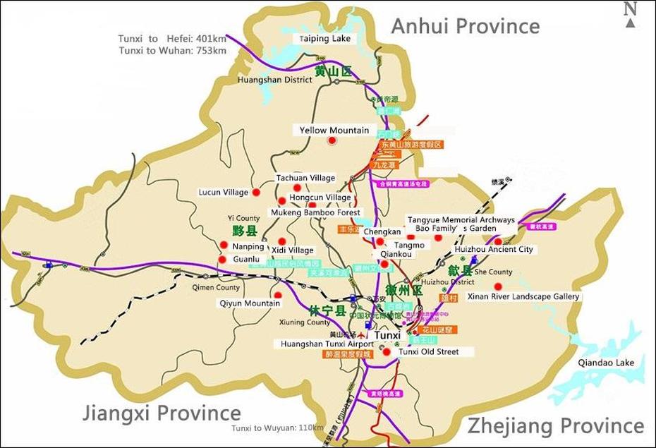 Latest Huangshan City Attractions Travel Map | 2022, Duanshan, China, Huang Mountain China, Huangshan Park China