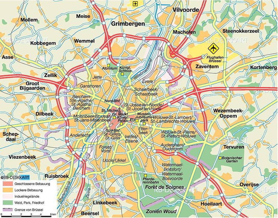 Map Of Brussels, Belgium, Brussels, Belgium, Belgium City, Brussels City