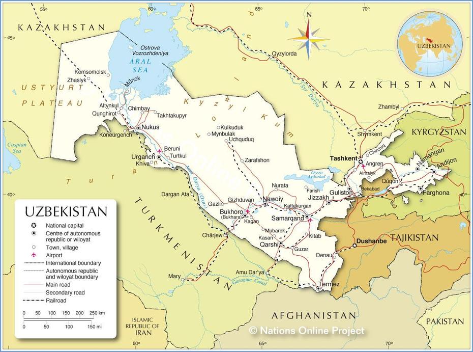 Map Of Uzbekistan, Republic Of Uzbekistan Maps – Mapsof, To‘Raqo‘Rg‘On, Uzbekistan, To‘Raqo‘Rg‘On, Uzbekistan