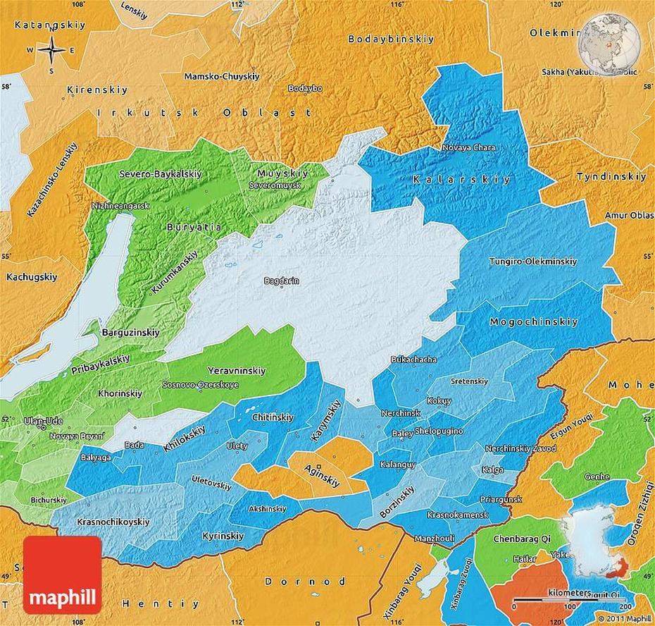 Political Shades Map Of Chita Oblast, Chita, Russia, Chita Siberia, Tyumen Russia