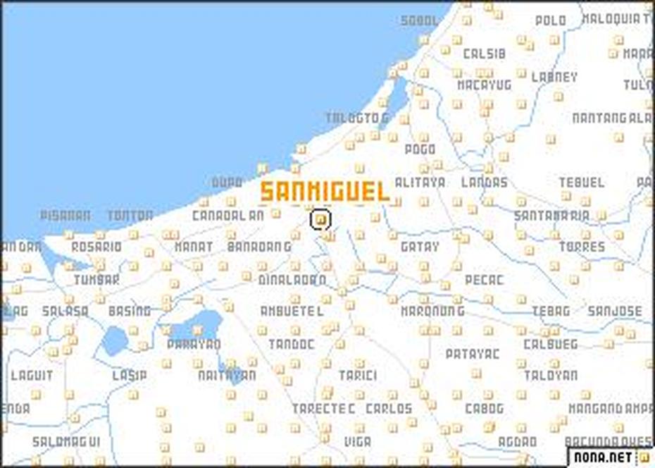 San Miguel (Philippines) Map – Nona, San Miguel, Philippines, San Miguel Island, Sao Miguel Azores