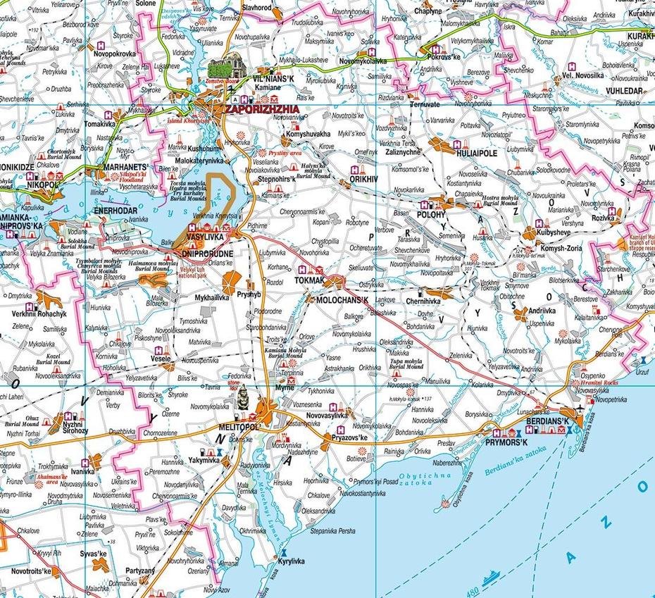 Zaporizhzhia Oblast. Oblast Farmsteads.Tourism Map, Zaporizhzhia, Ukraine, Zaporozhye, Zaporozhye Ukraine