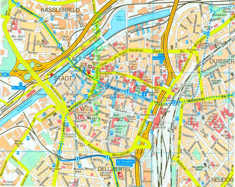 Duisburg City Center Map, Duisburg, Germany, Essen Germany, Hildesheim Germany