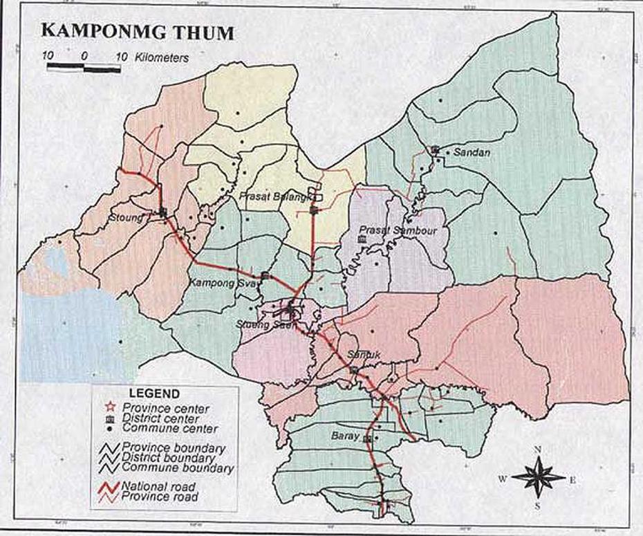 Kampong Thom Province Map 2003 | Cambodia, Kampong Thom, Cambodia, Kampong Chhnang, Kampong Cham