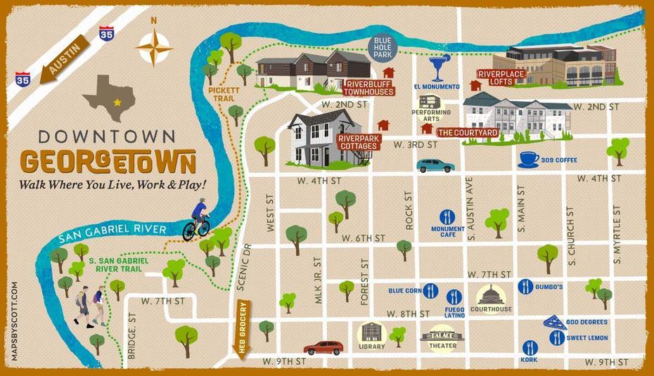 Live In Downtown Georgetown, Georgetown, United States, 50 United States, United States America  Usa