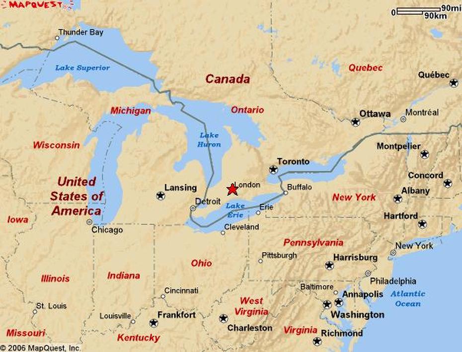 London Canada Map, London, Canada, Dominion Of Canada, London Center