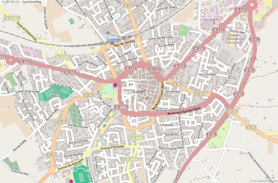 Lunel Map France Latitude & Longitude: Free Maps, Lunel, France, Sommieres France, Lunel 34400