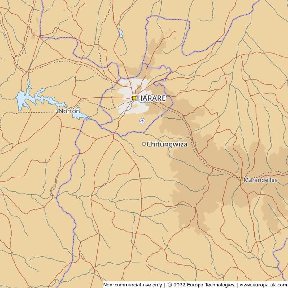 Map Of Chitungwiza, Zimbabwe | Global 1000 Atlas, Chitungwiza, Zimbabwe, Zimbabwe Physical, Zimbabwe Road