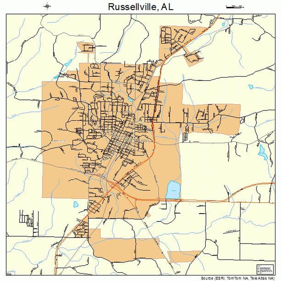 Russellville Alabama Street Map 0167056, Russellville, United States, City  Of Russellville Ar, Russellville Ark