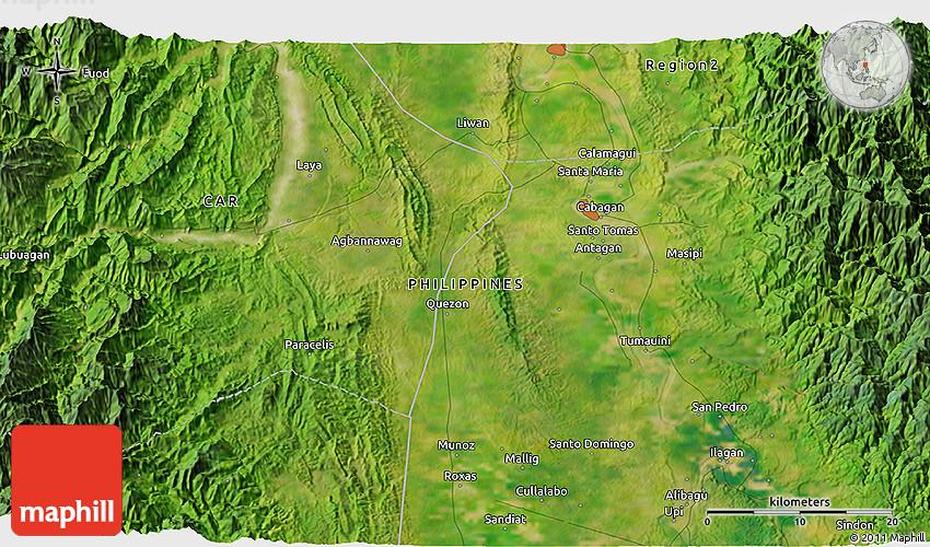 Satellite 3D Map Of Mallig, Mallig, Philippines, Coastal Plains  India, Ilagan Isabela Philippines