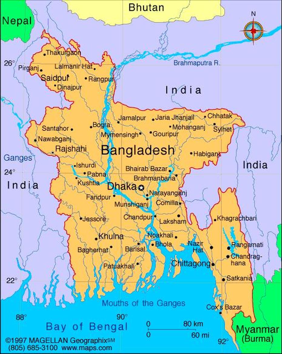 Bogra Map, Bogra, Bangladesh, Rivers Of Bangladesh, Bogra Town