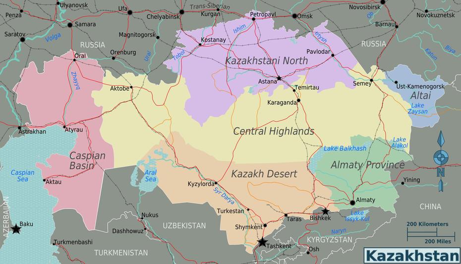 Carte Regions Kazakhstan, Carte Des Regions De Kazakhstan, Beyneū, Kazakhstan, Kazakhstan Tourism, Kazakhstan Flag