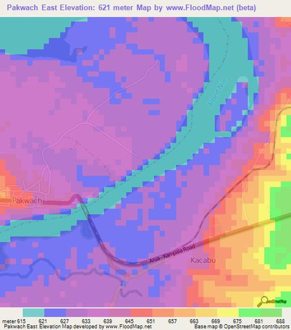 Elevation Of Pakwach East,Uganda Elevation Map, Topography, Contour, Pakwach, Uganda, Izola, Uganda Political