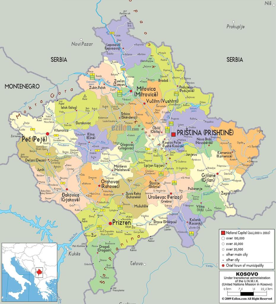 Kosovo Map, Kamenicë, Kosovo, Kosovo Cities, Of Kosovo Region