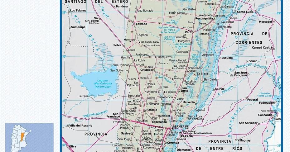 Mapa Da Provincia De Santa Fe – Argentina | Mapasblog, Santa Fe, Argentina, Rosario Santa Fe, Santa Fe Location