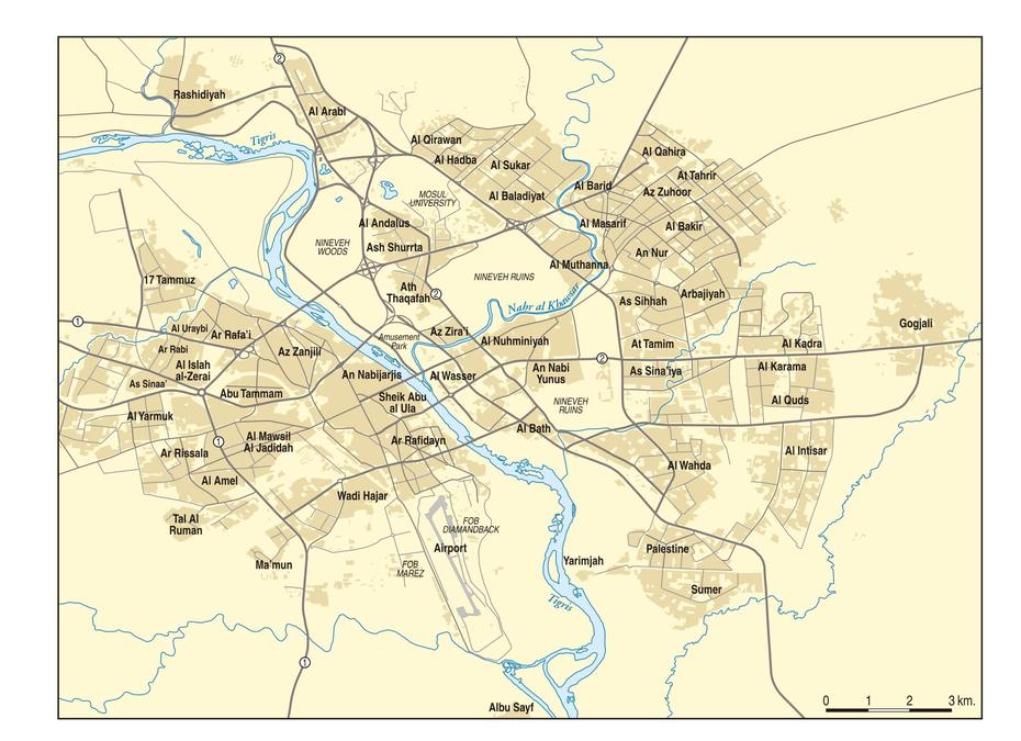 Mosul Area Map – Mosul Iraq  Mappery, Mosul, Iraq, Mosul Dam, Karbala Iraq