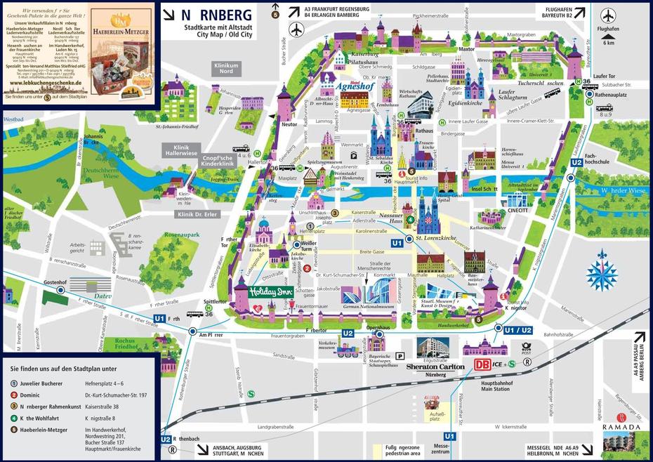 Nurnberg Sightseeing Map | Tourist Map, Map, Christmas Travel, Nuremberg, Germany, Germany Bavaria Nuremberg, Nuremberg Opera House