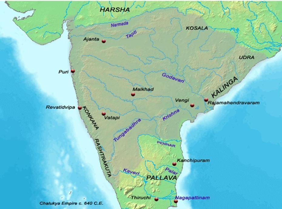 On The Outline Map Of India Mark The Following Places. Vatapi, Vengi …, Chakapara, India, Kailasanathar Temple  Kanchipuram, Tamil Nadu State