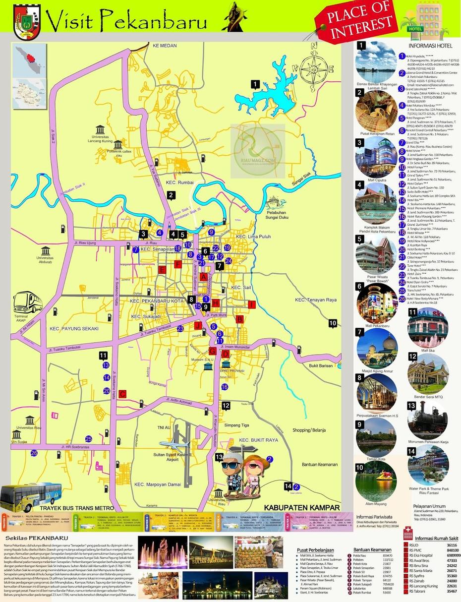 Peta Kota Pekanbaru, Pekanbaru City, Tourism , Pekanbaru, Indonesia