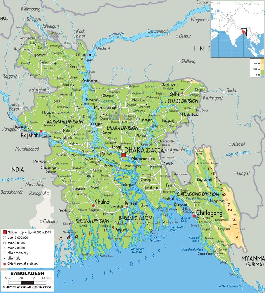 Physical Map Of Bangladesh – Ezilon Maps, Mathba, Bangladesh, Of Bangladesh And India, Bangladesh 3D