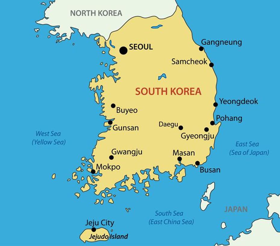South Korea Map – Guide Of The World, Sihŭng, South Korea, Korea  Google, Printable  Of South Korea