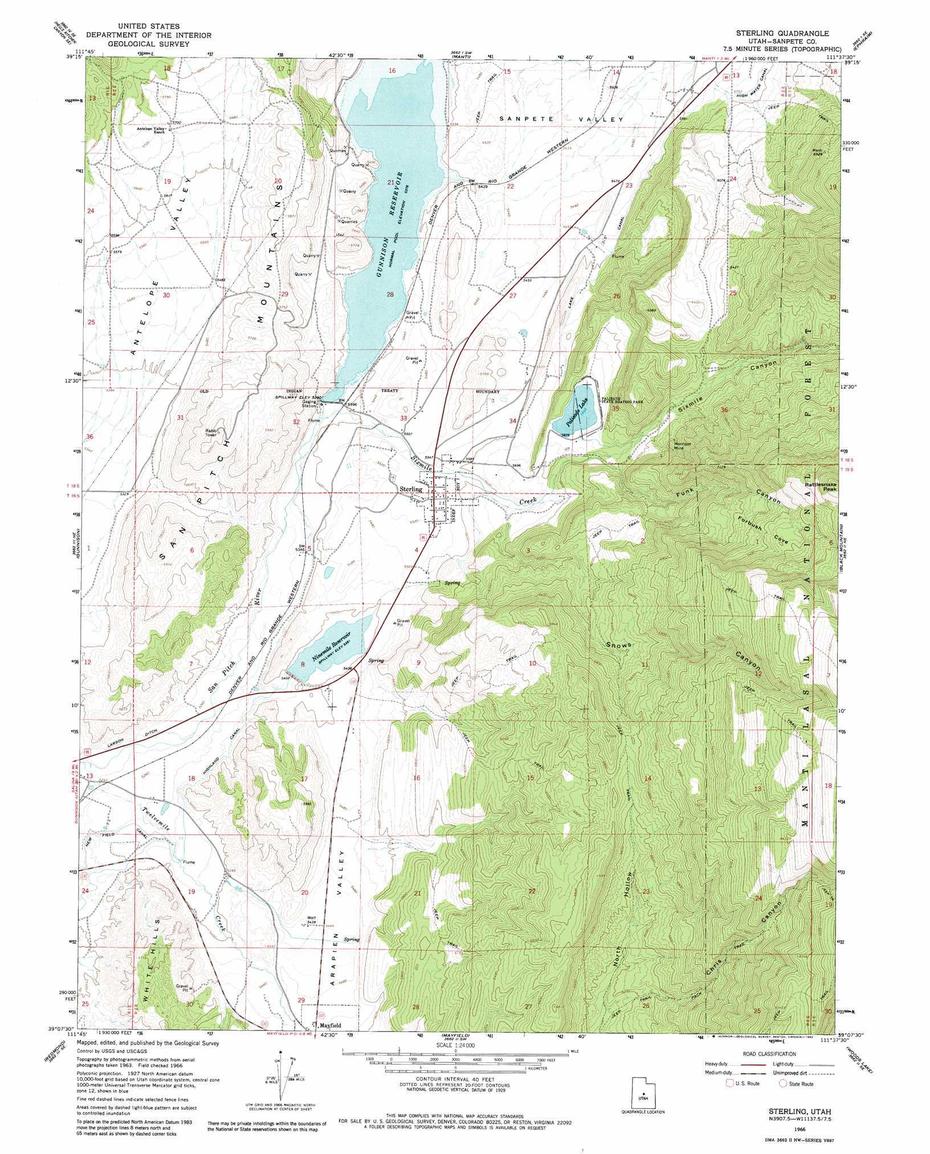 Sterling Topographic Map, Ut – Usgs Topo Quad 39111B6, Sterling, United States, Sterling, Sterling Silver State Charms