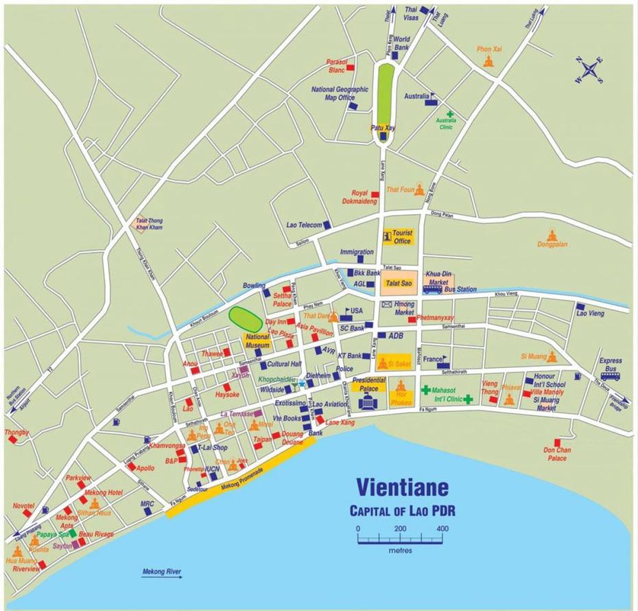 Vientiane Laos Map – Map Of Vientiane Laos (South-Eastern Asia – Asia), Vientiane, Laos, Of Laos Cities, Pakse Laos