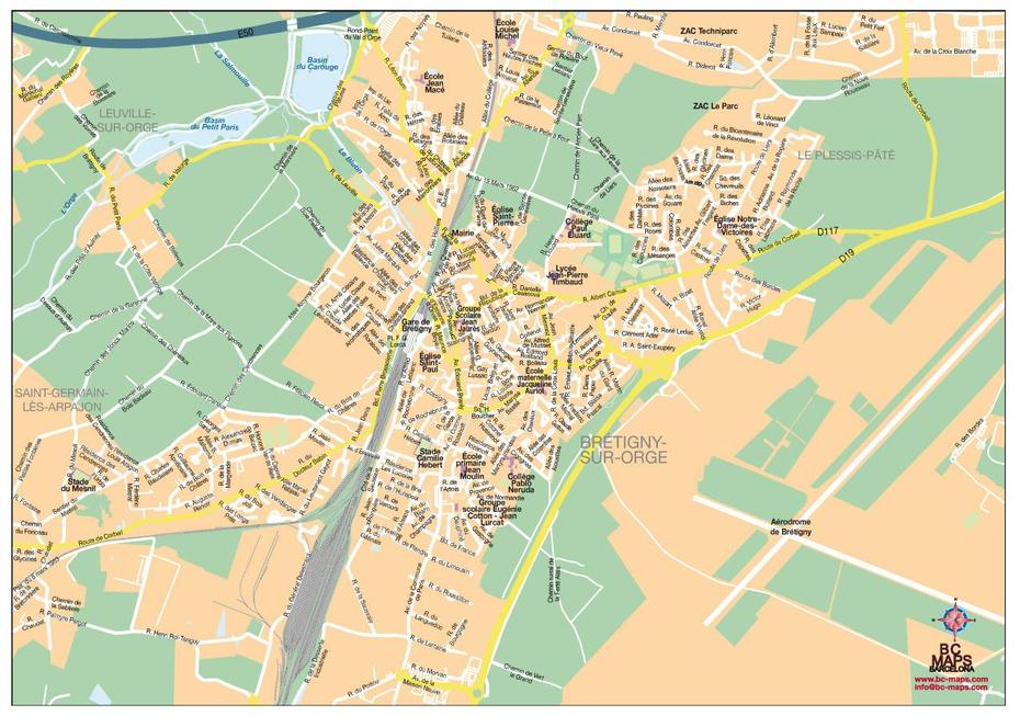 Bretigny-Sur-Orge Fond De Carte Vectoriel Llustrator Ai Eps Editables, Brétigny-Sur-Orge, France, Orge, Bretigny France