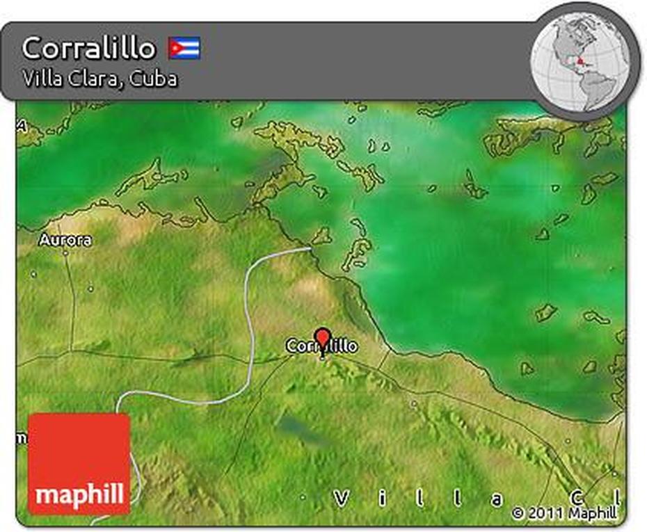 Free Satellite Map Of Corralillo, Corralillo, Cuba, Cuba Location On World, Elguea Cuba
