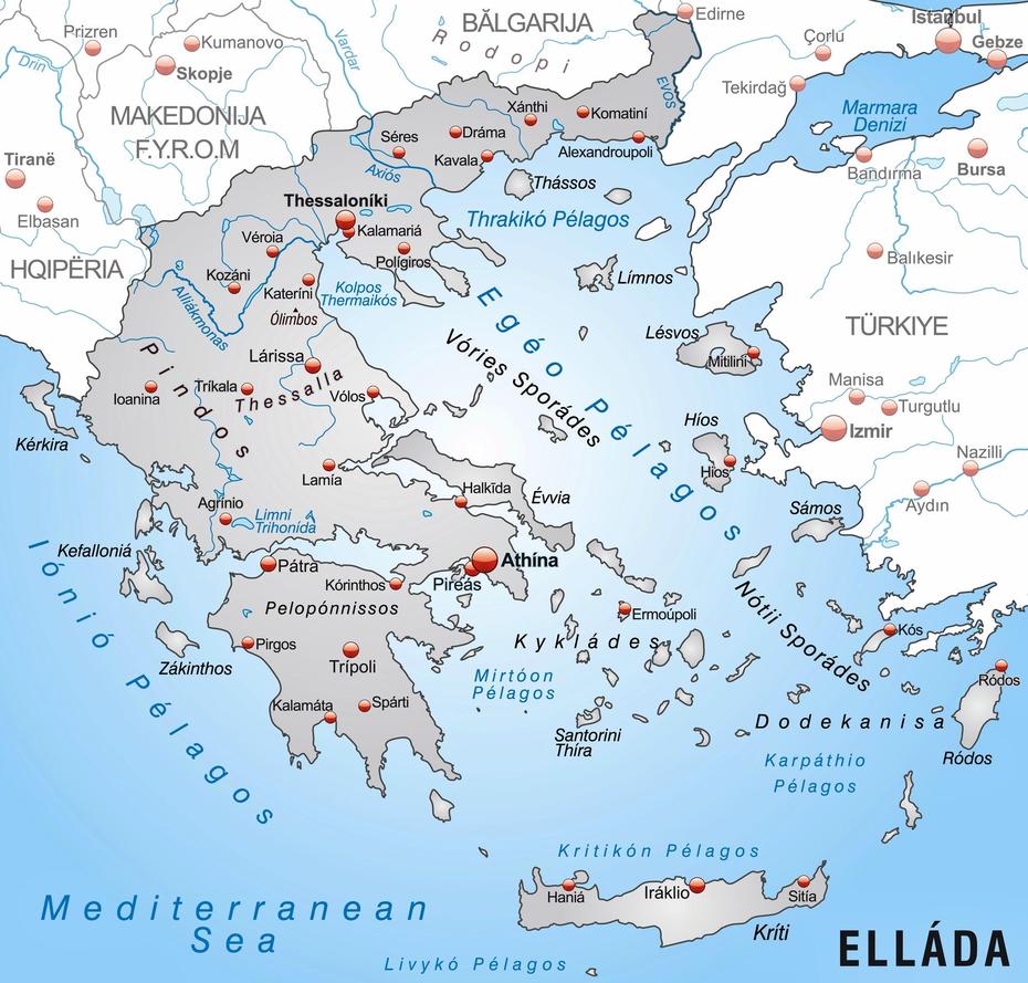 Greece Maps | Printable Maps Of Greece For Download, Kamateró, Greece, Glykofilousa  Ferry, Luxury Homes In Athens Greece