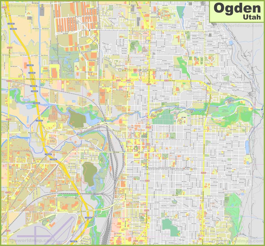 Large Detailed Map Of Ogden, Ogden, United States, Street  Of Ogden Utah, Milwaukee Wisconsin On