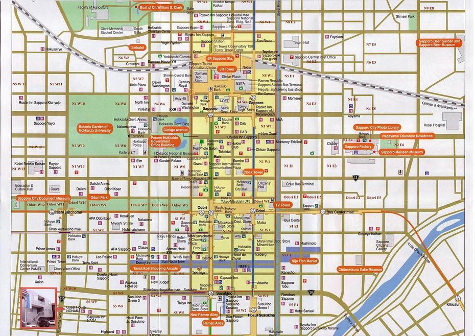 Large Sapporo Maps For Free Download And Print | High-Resolution And …, Sapporo, Japan, Sapporo Japan Snow, Fukuoka Japan