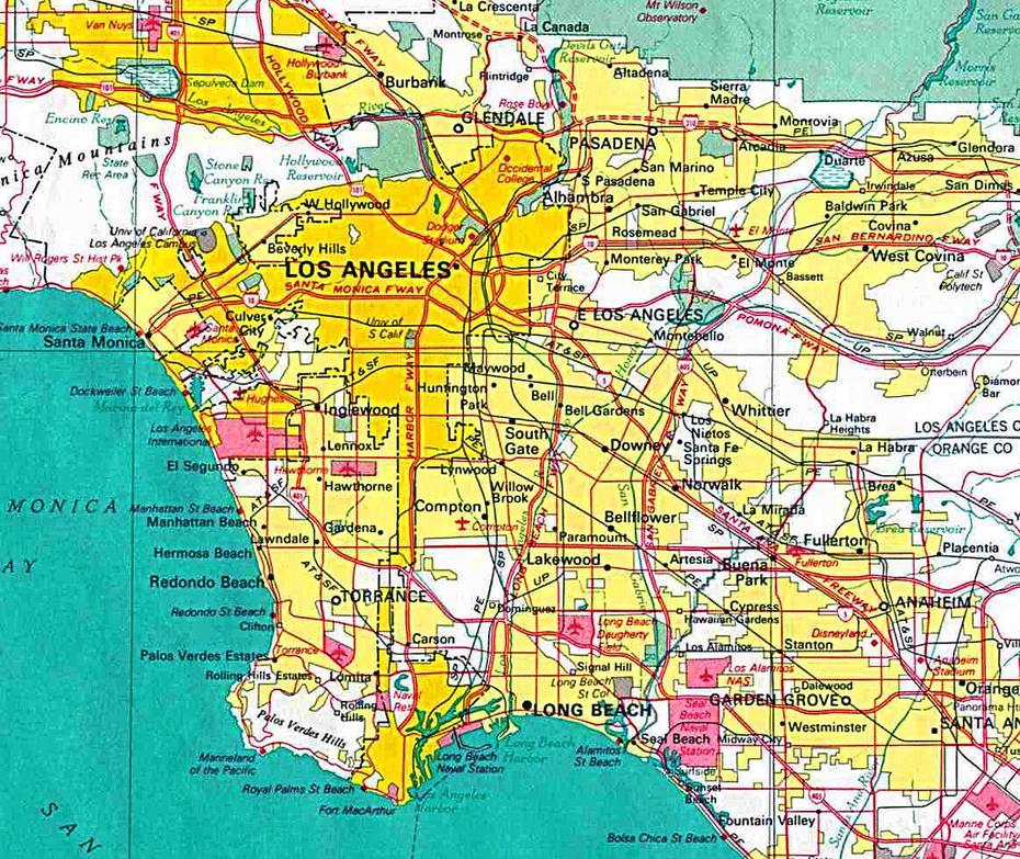 Los Angeles Map – Toursmaps, Los Angeles, United States, Los Angeles Area, Los Angeles City