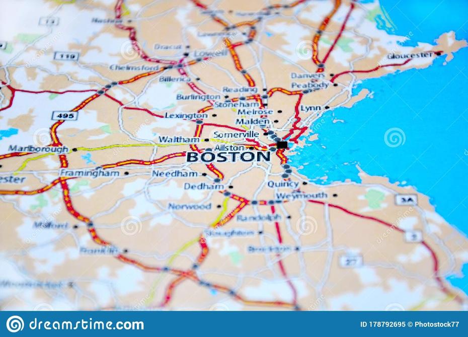 The Map Of Usa – Boston Stock Image. Image Of Tourist – 178792695, Boston, United States, East Boston, Boston  1776