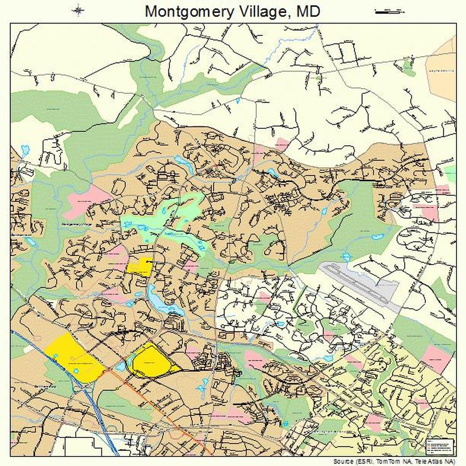 Montgomery Village Maryland Street Map 2453325, Montgomery Village, United States, Montgomery Village, United States