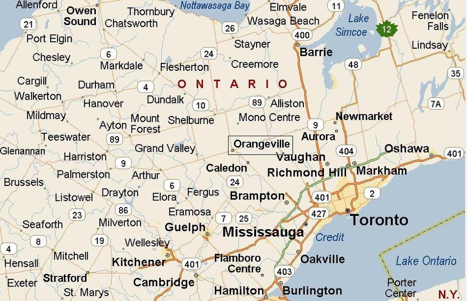 Orangeville, Ontario Area Map & More, Orangeville, Canada, Town Of Orangeville, Orangeville Ohio