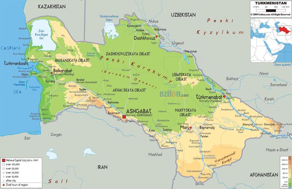 Physical Map Of Turkmenistan – Ezilon Maps, Türkmenabat, Turkmenistan, Of Turkmenistan And Surrounding Countries, Turkmenia