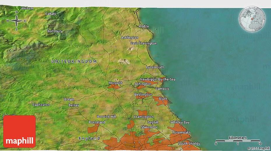 Satellite 3D Map Of Ashington, Ashington, United Kingdom, Oakham  Massachusetts, Oakham Uk Bus