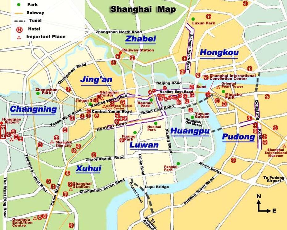 Shanghai Tourist Attractions Map Archives – China Chengdu Tours …, Shanghai, China, Shanghai Port, Pudong