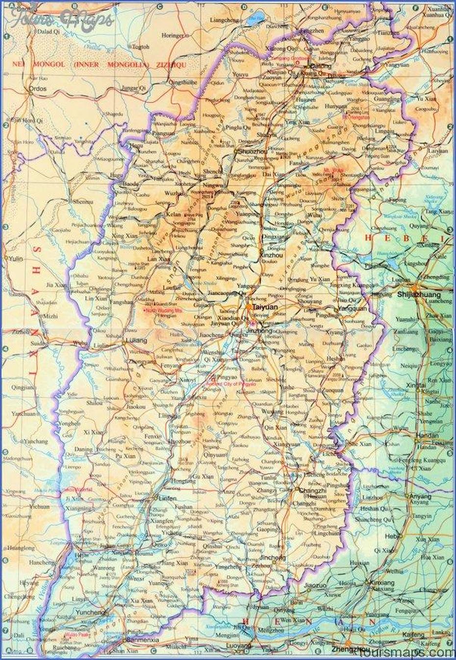 Shanxi Map – Map – Travel – Holiday – Vacations, Shanhu, China, Communist China, Shanghai In China