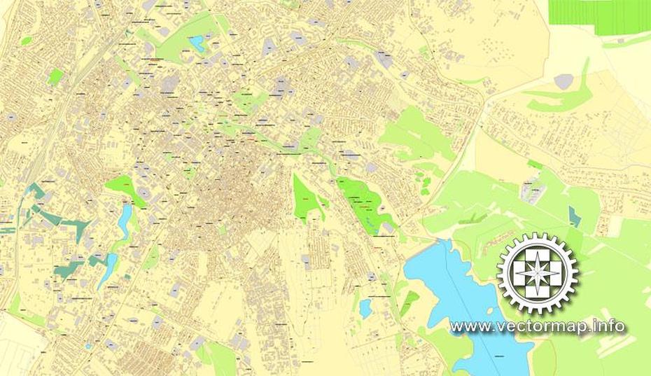 Simferopol, Ukraine, Printable Vector Street City Plan Map, Full …, Simferopol, Ukraine, Yalta  Crimea, Sevastopol  Crimea