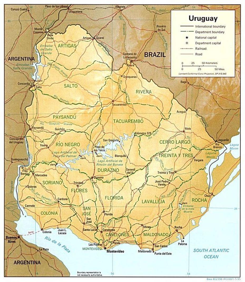 Uruguay Mapa De Uruguay | Uruguay Map, Uruguay, Relief Map, Barros Blancos, Uruguay, World  Draw Borders, World  With Countries Labeled Blank