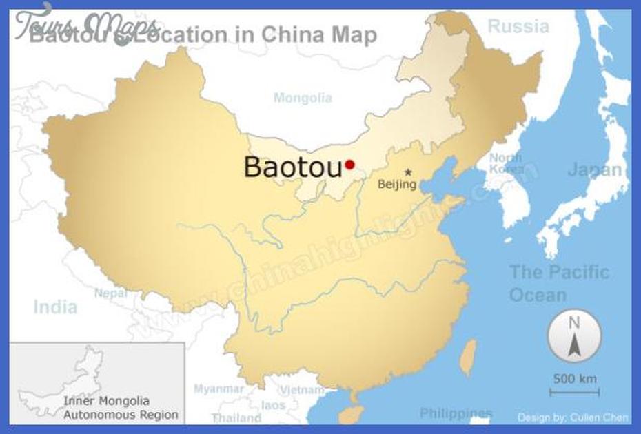 Baotou Map – Toursmaps, Botou, China, China  Printable, Of China Provinces