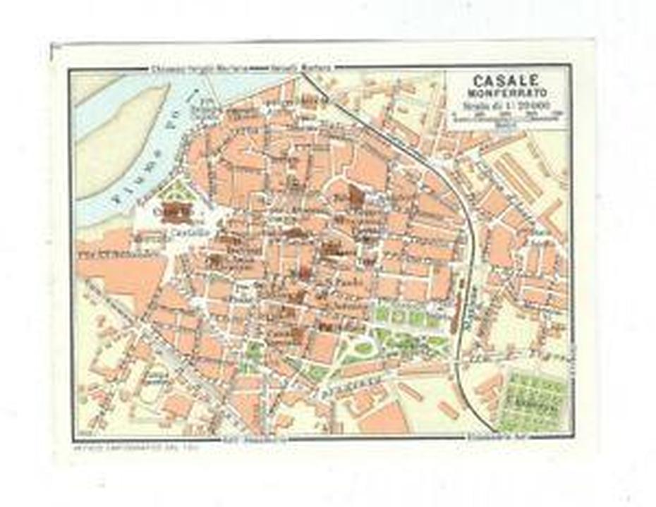 Casale Monferrato Mappa Della Citta Touring Club Italiano 1961 Carta …, Casale Monferrato, Italy, Monferrato Wine, Vercelli Italy