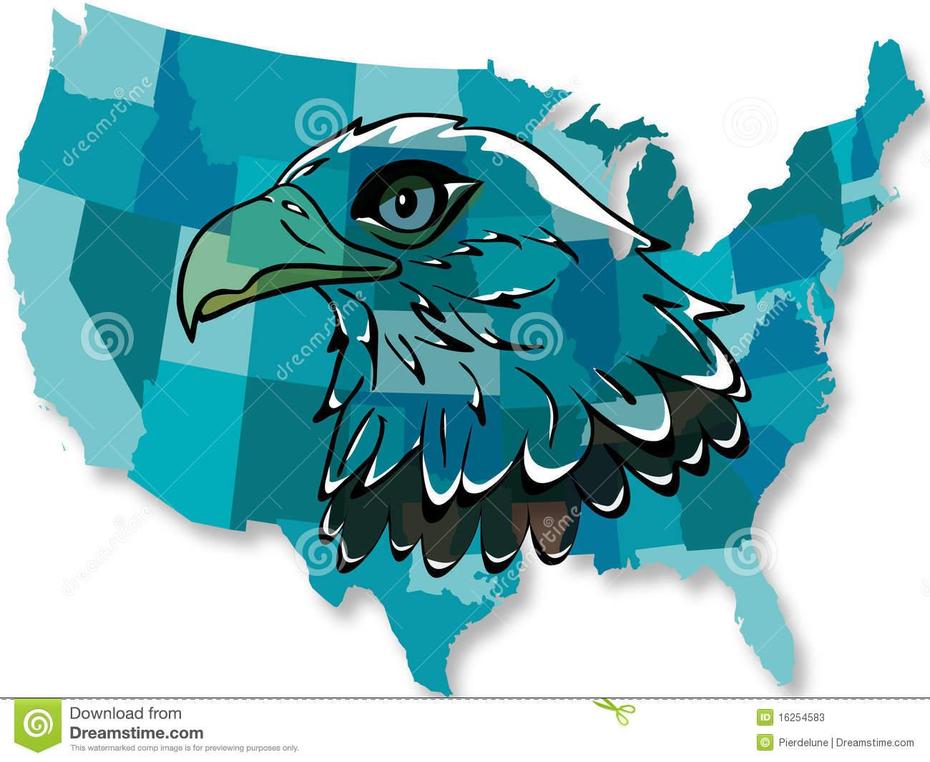 Eagle Over Usa Map Stock Vector. Illustration Of Emblem – 16254583, Eagle, United States, Eagle United States Coin, United States Flag Eagle